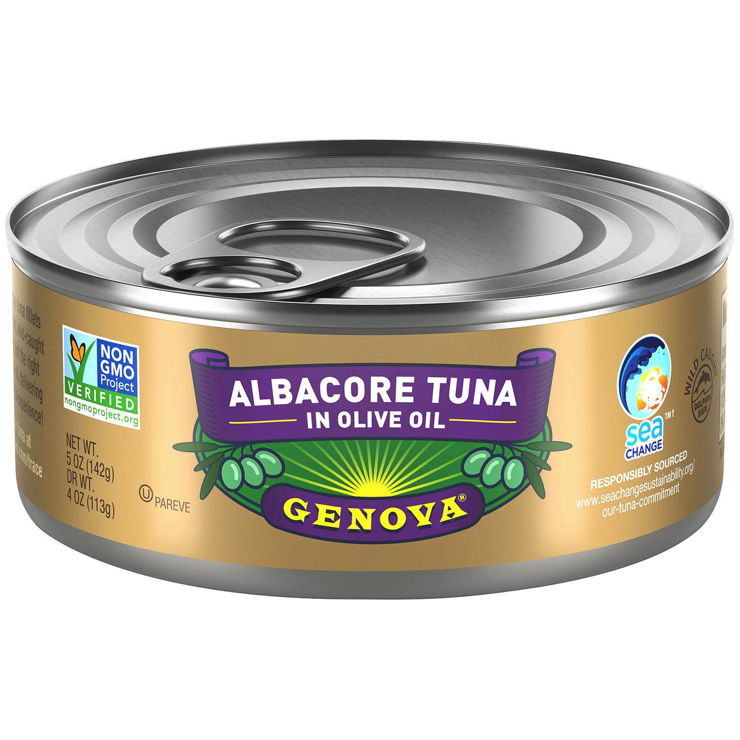 Amazon.com : Genova Premium Albacore Tuna in Olive Oil with Sea Salt, Wild Caught, Solid White, 5 oz. Can (Pack of 12) : Tuna Seafood : Everything Else $17.28
