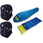 High Peak USA Alpinizmo Summit 0 + Pilot 0 Sleeping Bags with 2 Hiking Backpacks Combo, Blue, One Size For $37.50
