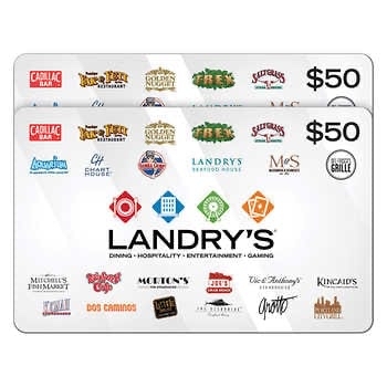 Costco: Landry's Restaurants, Two $50 E-Gift Cards giftcards for $80