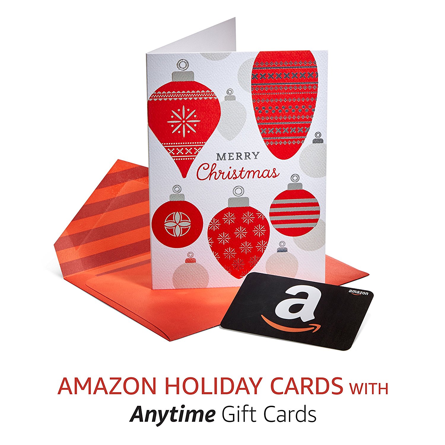 3Pack Amazon Merry Christmas Greeting Cards w/ Anytime Gift Cards