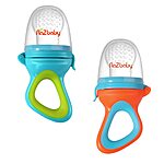 RaZbaby Baby Solids/Frozen Fruit Feeder Pacifier,BPA-Free Silicone Pouch &amp; Nipple, Safely Introduce Solids, Teething Relief, Dishwasher Safe, 2-Pack – 9.99 $9.99