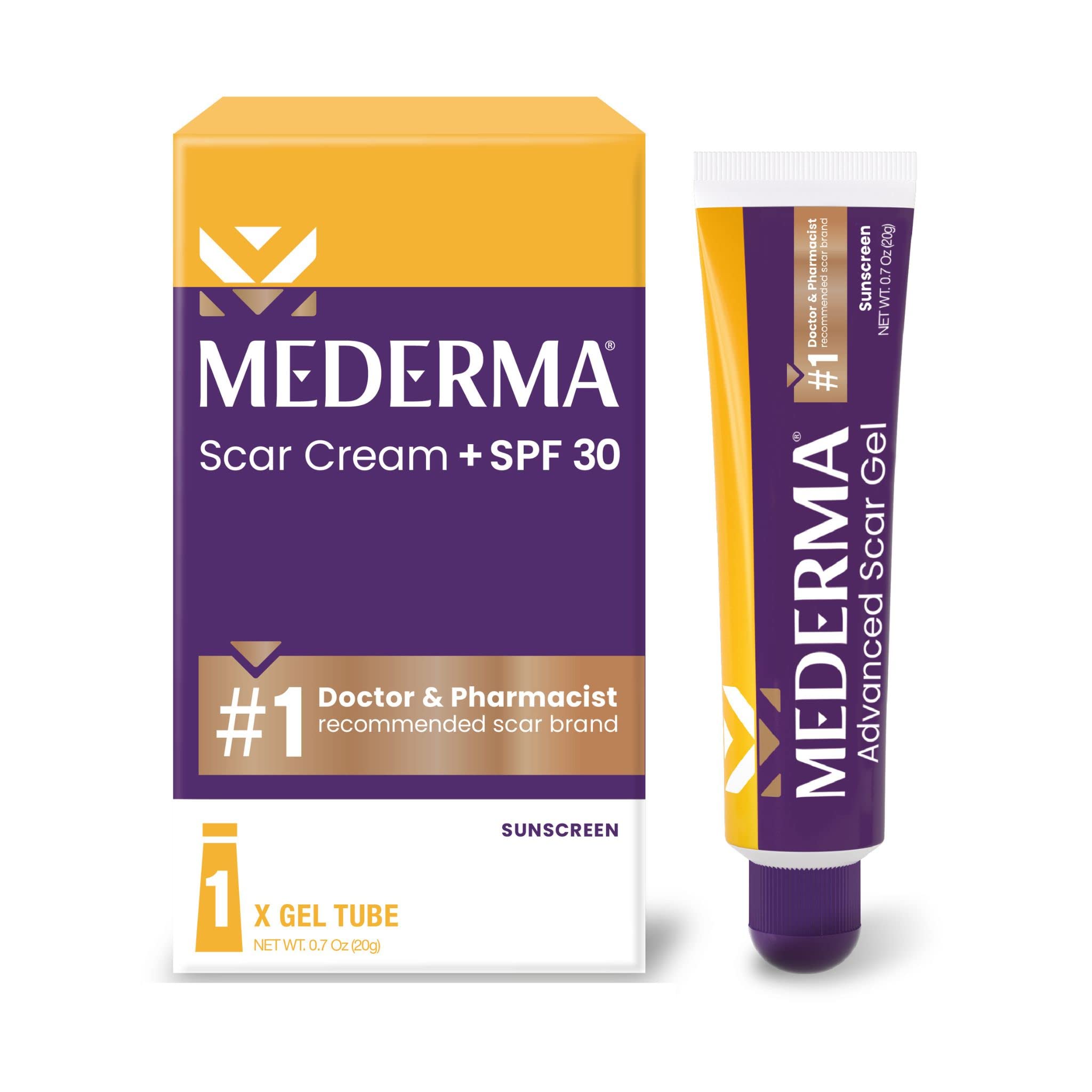 Mederma Scar Cream Plus SPF 30, Sunscreen, Protects from Sun Damage, Reduces the Appearance of Scars, 0.7 Ounce, 20 grams (Packaging May Vary) $9