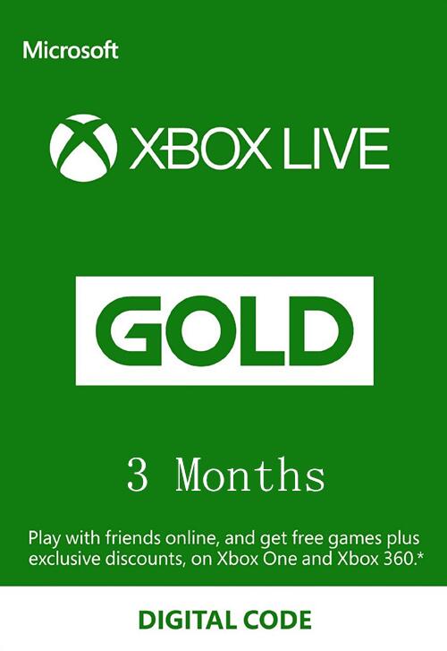 XBOX Live 3 Month Gold Membership Card (Digital) $14.99