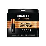 Duracell 12-Pack and 18-pack AA/AAA Optimum Batteries + 100% Back in Rewards @ Office Depot / OfficeMax