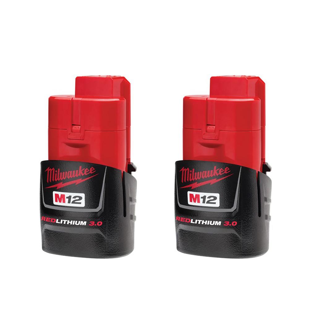 Milwaukee M12 3.0 batteries 2-pack $56 Home Depot