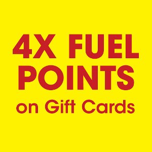 Get 4X fuel points at Kroger on gift cards. Expires 9/21/21