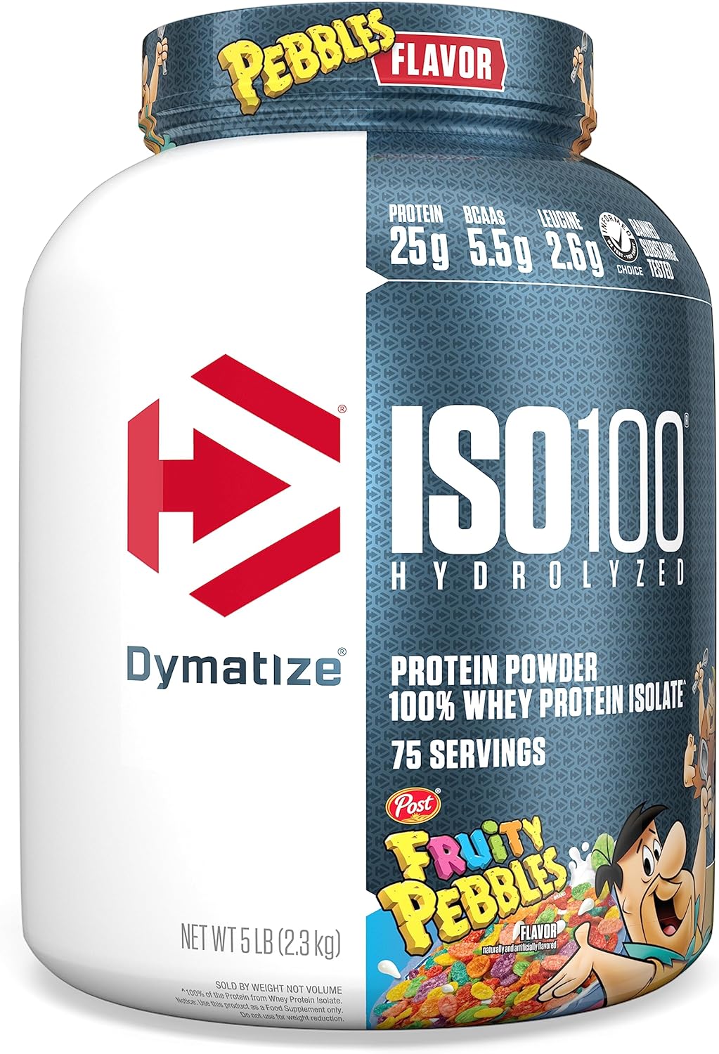 Dymatize ISO100 Hydrolyzed Protein Powder 5 lb Fruitty Pebbles $66.49 at Amazon