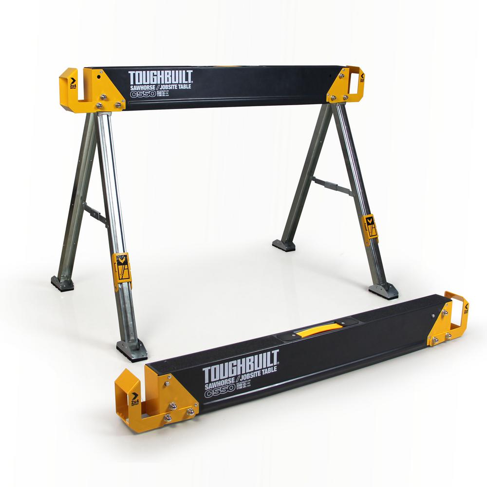 42.4 in. W x 28.8 in. H Steel Sawhorse and Jobsite Table – 1100 lb. Capacity $29.97