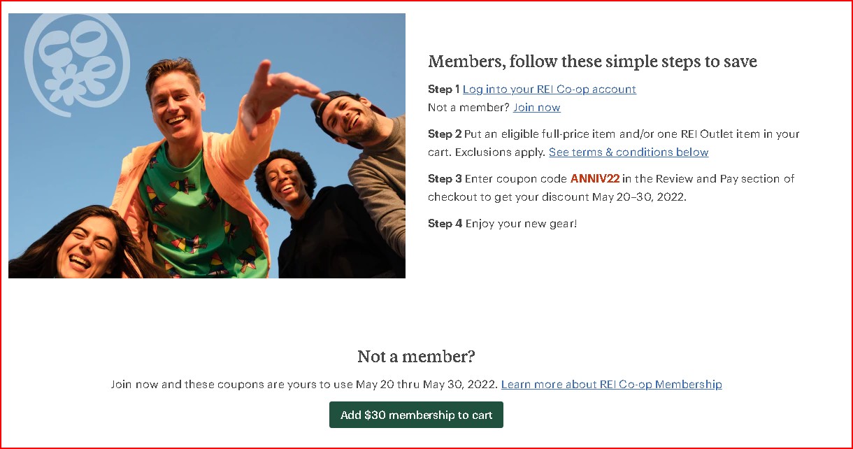 REI Co-Op Members Upcoming Coupon: One Full Price Item or ...