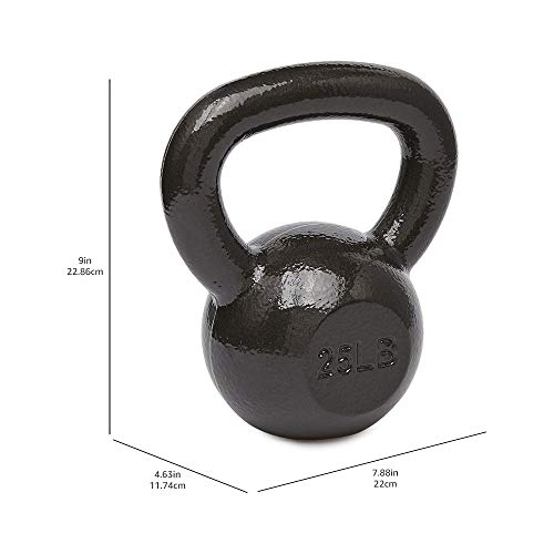 Amazon Basics Cast Iron Kettlebell with Enamel Finish, 25Pound, Black
