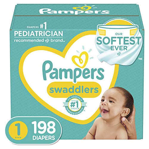 Diapers Size 1/Newborn, 198 Count - Pampers Swaddlers Disposable Baby Diapers (Packaging & Prints May Vary) as low as $30.37- $33.94