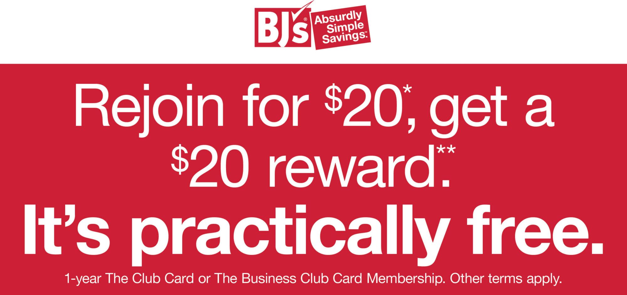 BJs Wholesale Club $20 Renewal FOR OLD MEMBERS!
