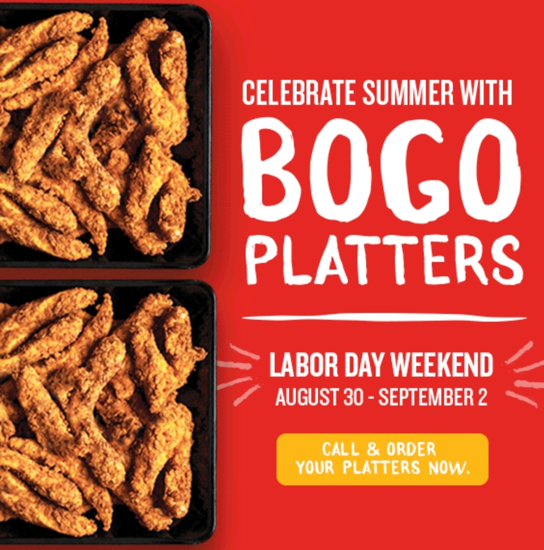 PDQ Labor Day BOGO Platters: Buy  1 Get  1 free