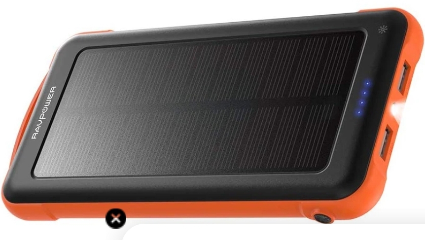 3-Port with LED Flashlight Solar Power Bank for $17.99