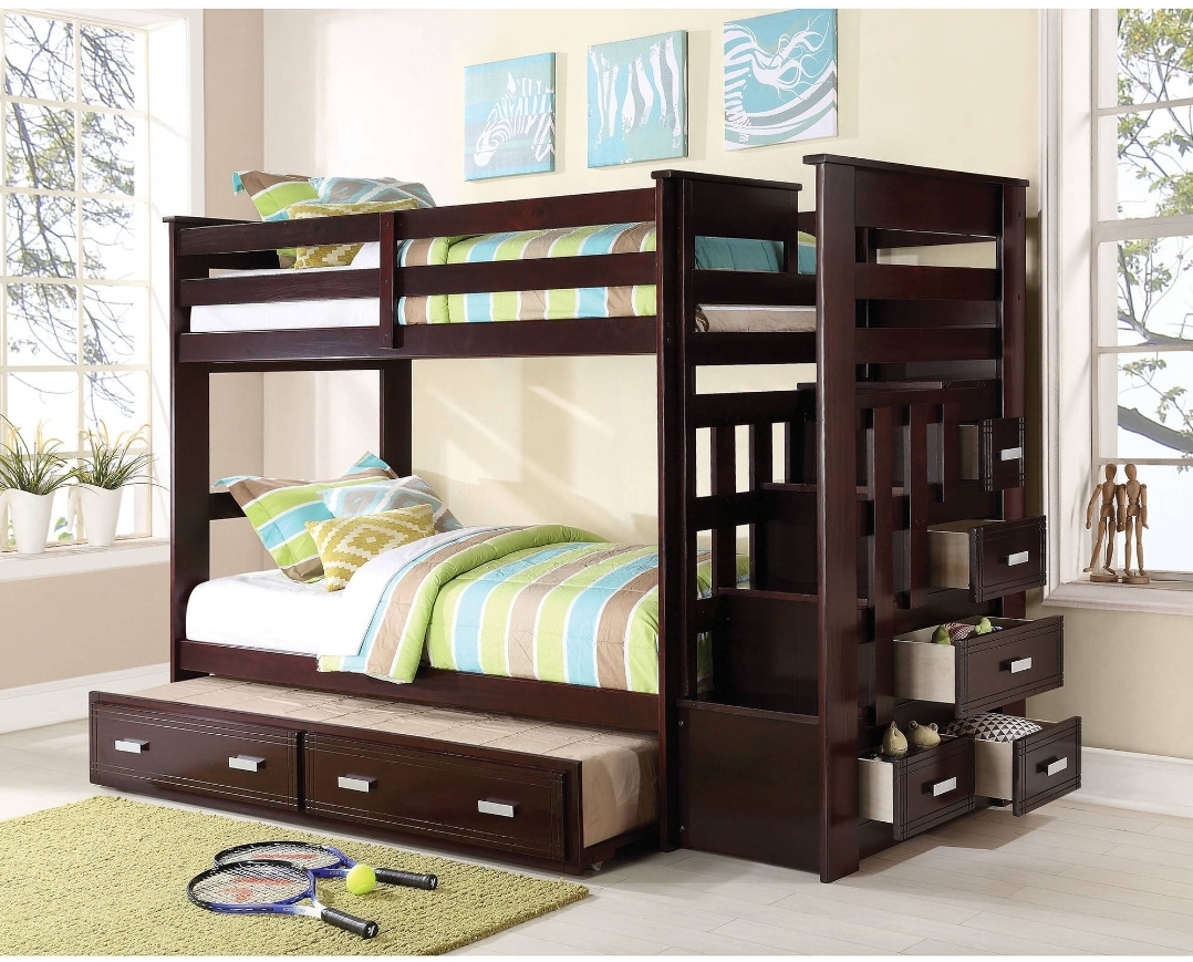 ACME Allentown Twin Over Twin Wood Bunk Bed with Storage for $517.29