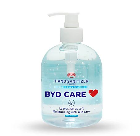 BYD Care Moisturizing Hand Sanitizer, Fragrance-Free, 16.9 Oz Pump Bottle $0.25