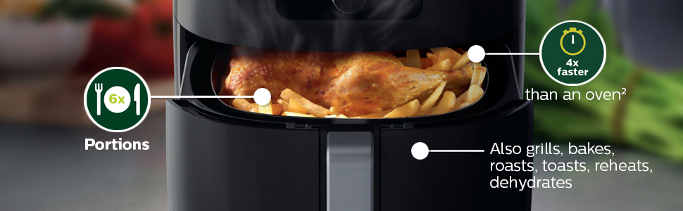 Philips Premium Airfryer XXL with Fat Removal Technology, 3lb/7qt, Black, HD9650/96 - $199.95