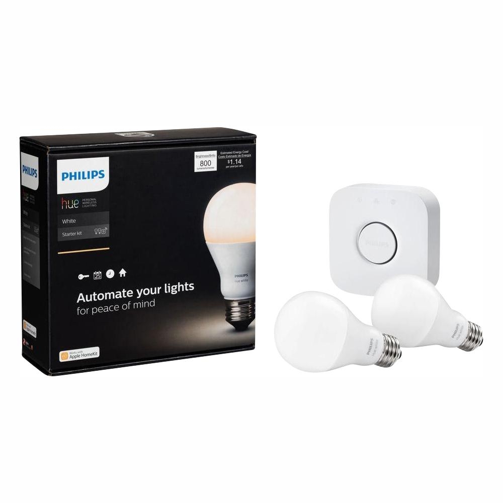 Philips Hue White A19 LED 60W EquivalentYMMV Philips Hue A19 Starter Kit Smart Wireless Lighting (2 Bulbs and Bridge)