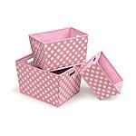 Badger Basket Nesting Trapezoid Three Basket Set - Pink Polka Dots $24.99