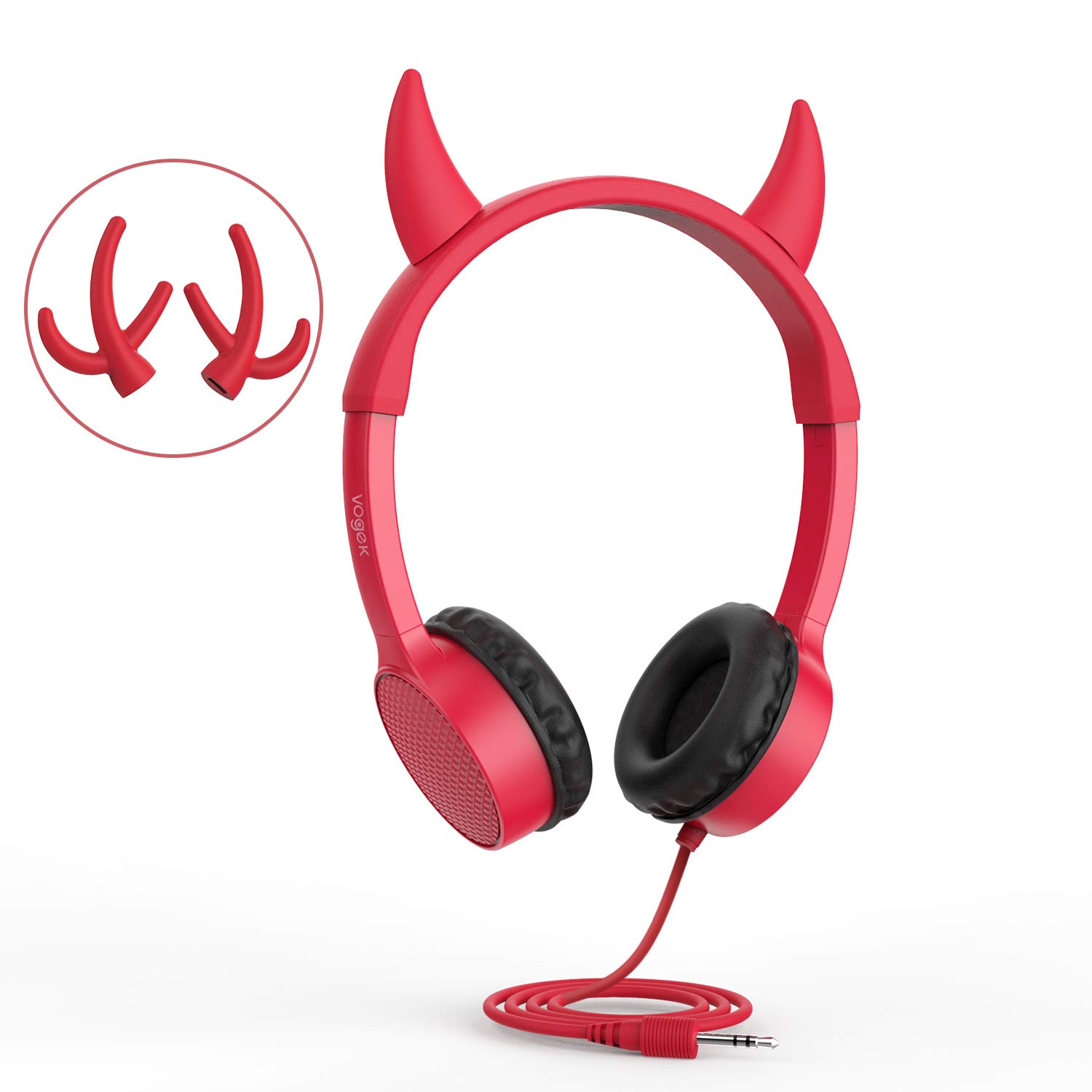 Kids Headphones with 2 Attachments (devil or deer horns) with a Volume Limiter -- $5.99