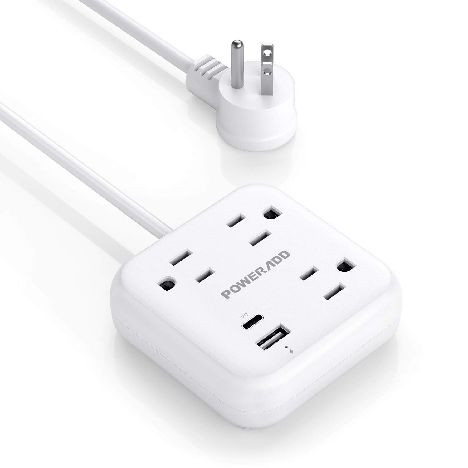 Power Strip 3 Outlets, USB, USB-C, 18W, QC 3.0 -- $10.19
