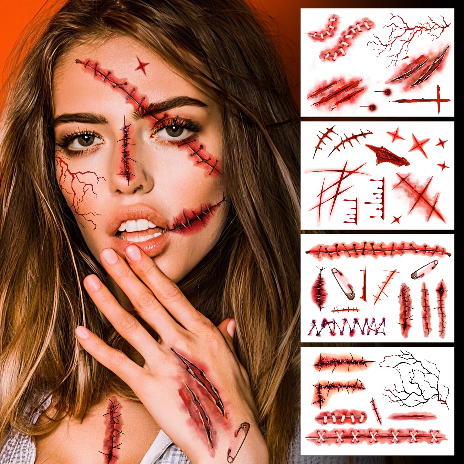 Amazon – Cerlaza Halloween Fake Scar Temporary Tattoos - $4.49 w/ Code