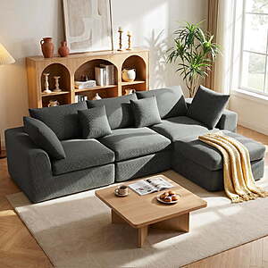 Alupssuc 110" Cloud Sectional Modular Sofa w/ Ottoman from $269.99 Shipped $349.99