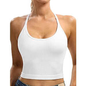 MathCat Cross Back Crop Tank Top w/ Built-In Bra – $13.49 $13.47