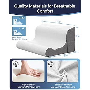 50% Off COMFYPIL Memory Foam Bed Wedge Pillow – $26.99