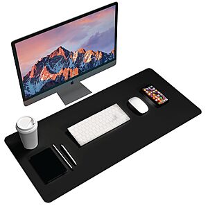 36" x 16.9" Black+Decker Faux Leather Desk Mat (various) from $9 