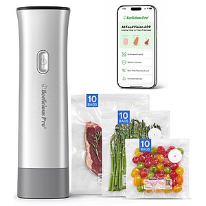 Beelicious Pro VacSense 75kPa Handheld Vacuum Sealer + 30 Reusable Bags