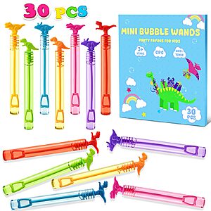 Amazon – 30-Pack Mini Dinosaur Bubble Wands - $3.98 w/ Code + Deal