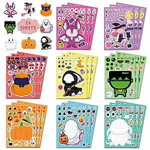 24-ct HSHFAMIIY-US Halloween Make-A-Character Sticker Sheets