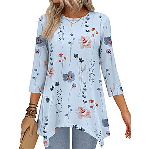 Women's 3/4-Length Sleeve Tunic Top