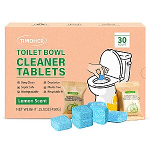 Amazon – TIMOHCR 30-Pack Lemon Toilet Bowl Cleaner Tablets - $5.99 w/ Code