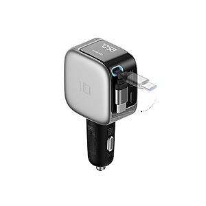 Amazon – CUKTECH 85W 3-Port Car Charger w/ 2.3-Ft Retractable USB-C Cable - $17.99 w/ Code