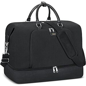 TIBES Travel Weekender Bag w/ Shoe Compartment $18 