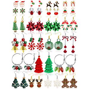 Amazon – 23-Pair Christmas Earrings Set - $11.49 w/ Code