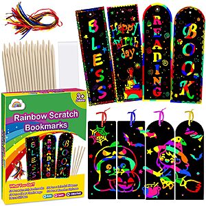 Amazon – ZMLM 36-Pc Rainbow Scratch-Art Bookmark Set - $4.99–$7.99 w/ Code