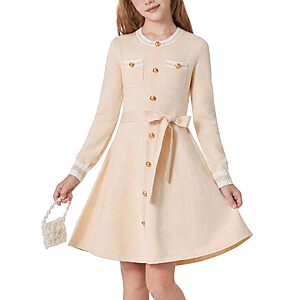 Amazon – Dolxico Girls Long-Sleeve Knit Sweater Dress - $14.99–$15.99 w/ Code