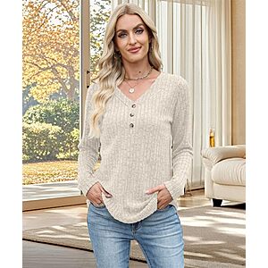 Amazon – XMTOPYE Women’s V-Neck Long-Sleeve Sweater - $5.99
