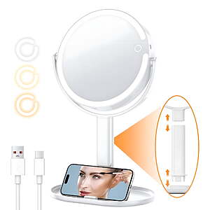 Walmart – Ouwald 8” Lighted 1X/10X Makeup Mirror - $19.97 w/ Code