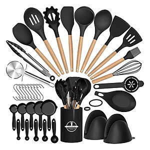 Walmart – NULAS 37-Pc Silicone Kitchen Utensil Set w/ Holder - $15.99 w/ Code