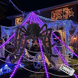 Amazon – 16.4-Ft Light-Up Halloween Spider Web w/ 250 LEDs - w/ Code