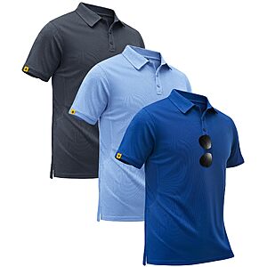 3-Pk SECOOD Men's Polo Shirts 