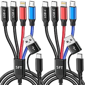 Amazon – MPATIBY 2-Pack 5' 4-in-2 Multi Charging Cables - $7.50 w/ Code