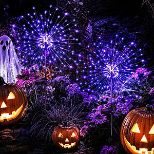 Prime Members: 2-Pk GIGALUMI Purple Solar Firework Lights w/ Dusk-to-Dawn Sensor $9.75 + Free S&H
