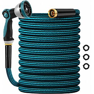 Prime Members: 50' Velybrin Non-Expanding Garden Hose w/ Nozzle $17.10 + Free S&H