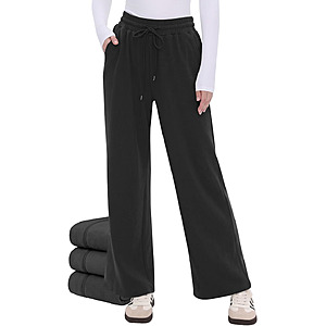 Amazon – CAMPSNAIL Women's Fleece-Lined Wide-Leg Sweatpants - $16.98 w/ Code