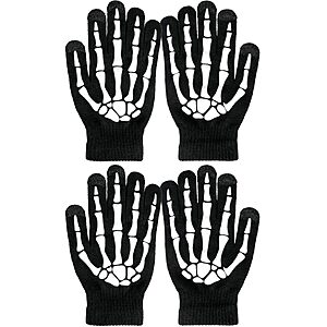 Amazon – OTPEH Skeleton Halloween Gloves, 2 Pairs - $4.50 w/ Code